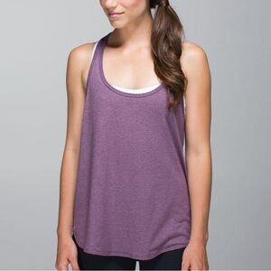 Lululemon 105 F Singlet Tank — Heathered Purple Fog (Size 8) Long Loose Tanktop
